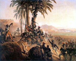 La Bataille de Saint-Domingue, huile sur toile de Janvier Suchodolski, 1845, Musée de l'Armée polonaise, Varsovie. - Wikipédia