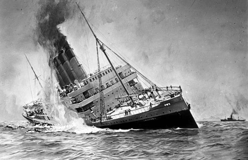 Torpillage du Lusitania par un sous-marin allemand