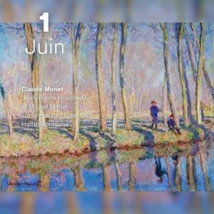 Jean-Pierre Hoschedé et Miche Monet sur la rive de l'Epte - Claude Monet 1887