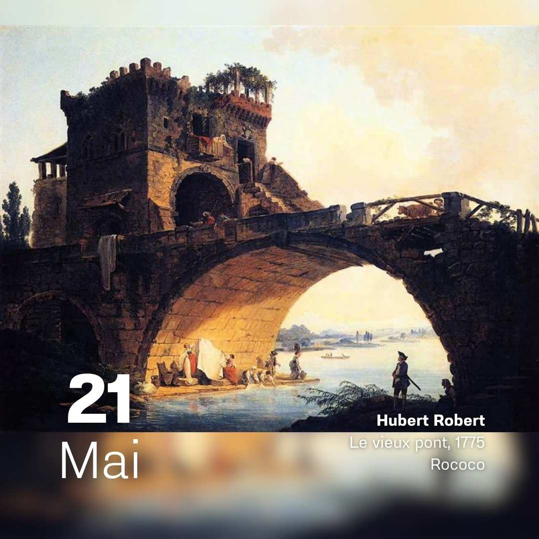 Hubert Robert - Le vieux pont 1775