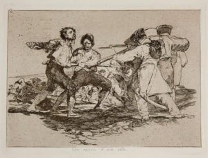 Les Désastres de la Guerre, planche n° 02, Avec ou sans raison - Musée du Prado