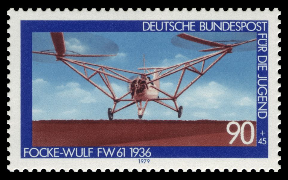 Timbre commémorant le Focke-Wulf Fw 61