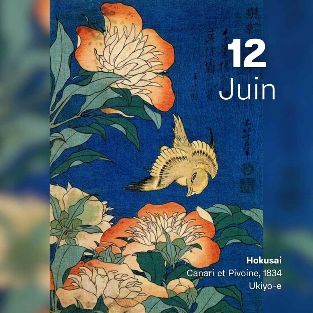 Hokusai - Canari et pivoine 1834