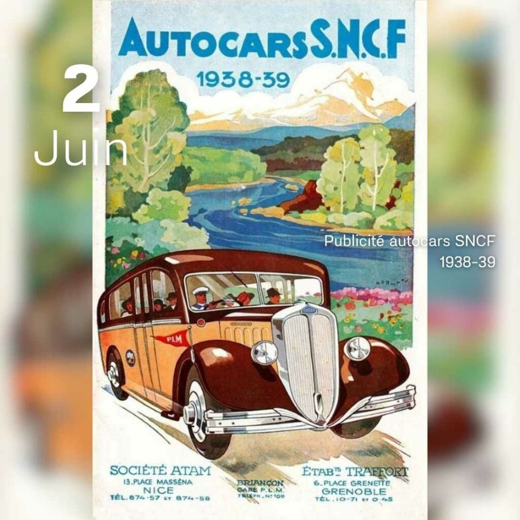 Publicité autocars SNCF 1939