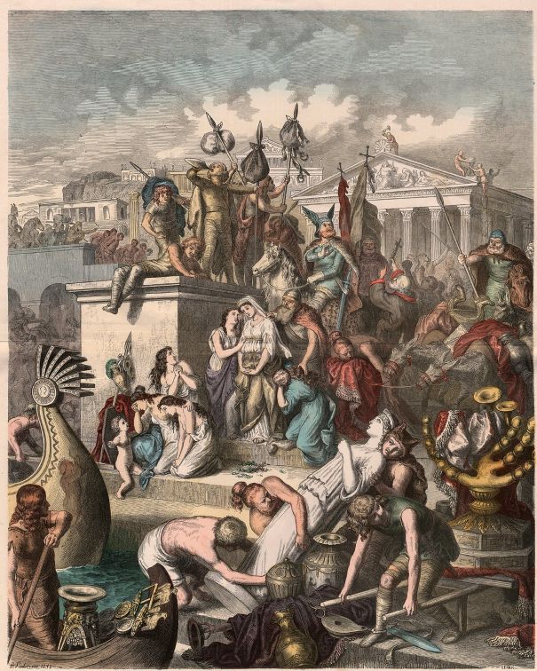 Sac de Rome par les Vandales en 455, Heinrich Leutemann 1866