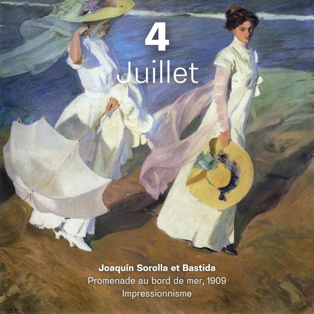 Joaquin Sorolla et Bastida - Promenade au bord de mer 1909