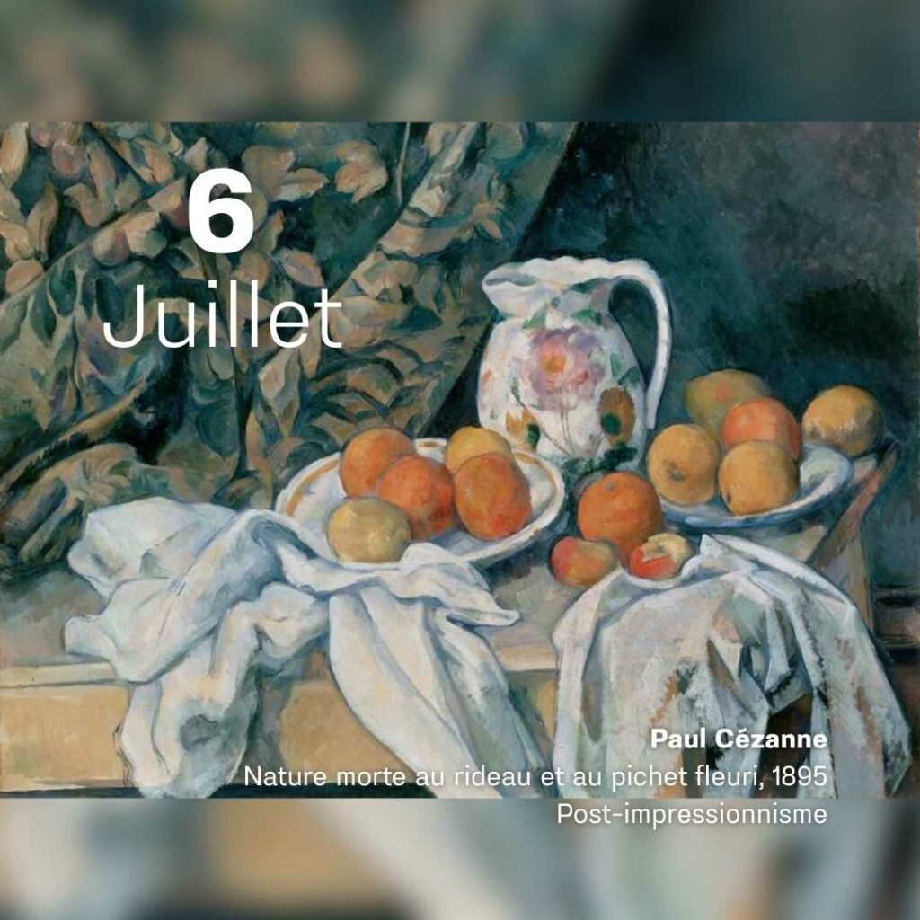 Paul Cézanne - Nature morte au rideau et au pichet fleuri 1895