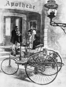Bertha Benz et son automobile
