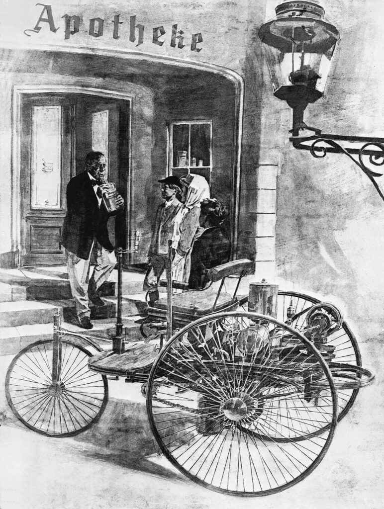 Bertha Benz et son automobile