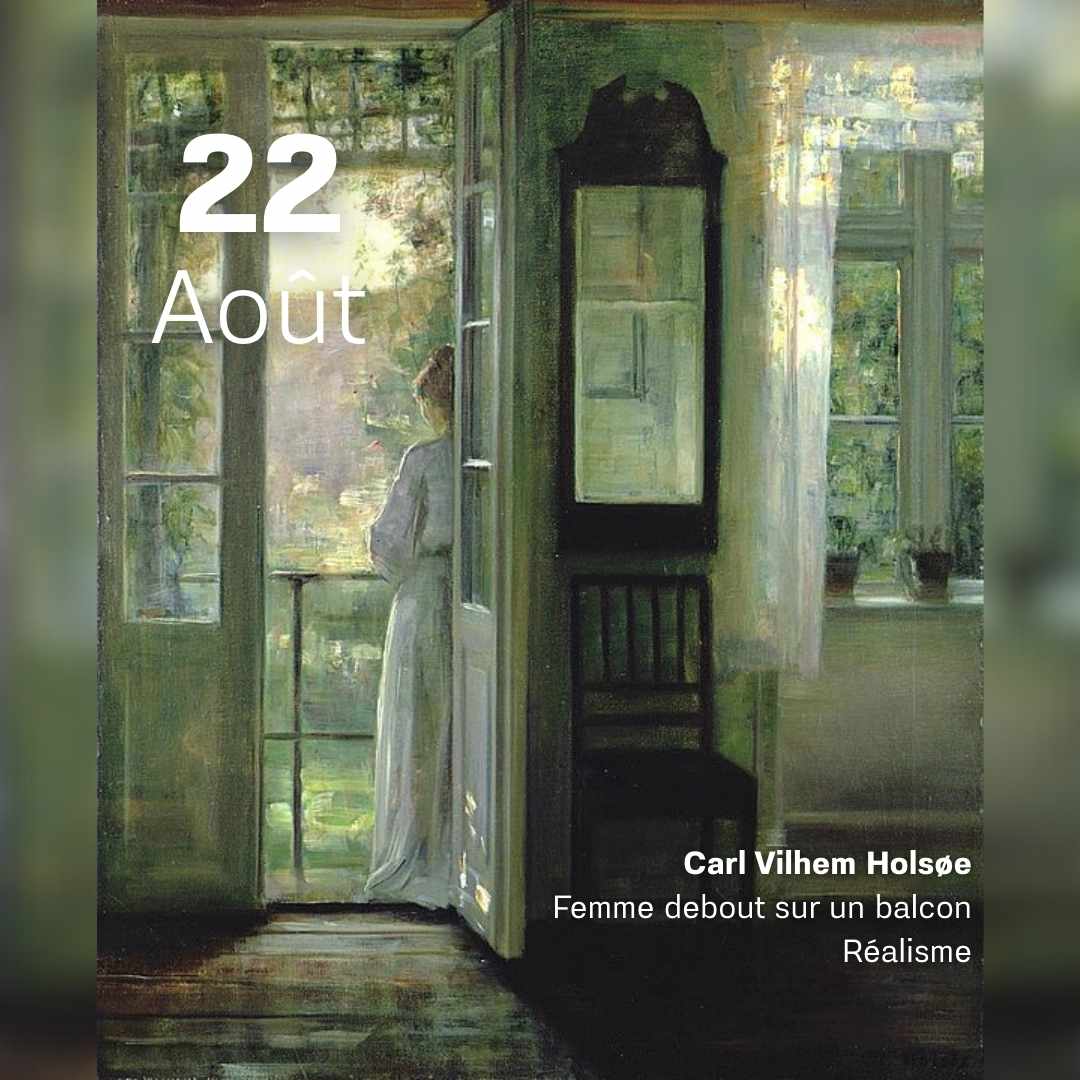 Carl Vilhem Holsoe - Femme debout sur un balcon
