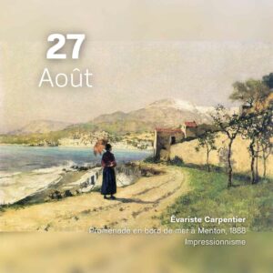 Evariste Carpentier - Promenade en bord de mer à Menton 1888