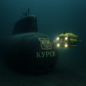 Le Koursk au fond de la mer de Barents