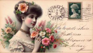 Carte postale vintage - Image IA