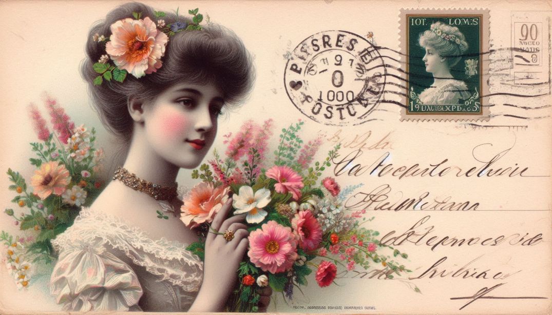 Carte postale vintage - Image IA
