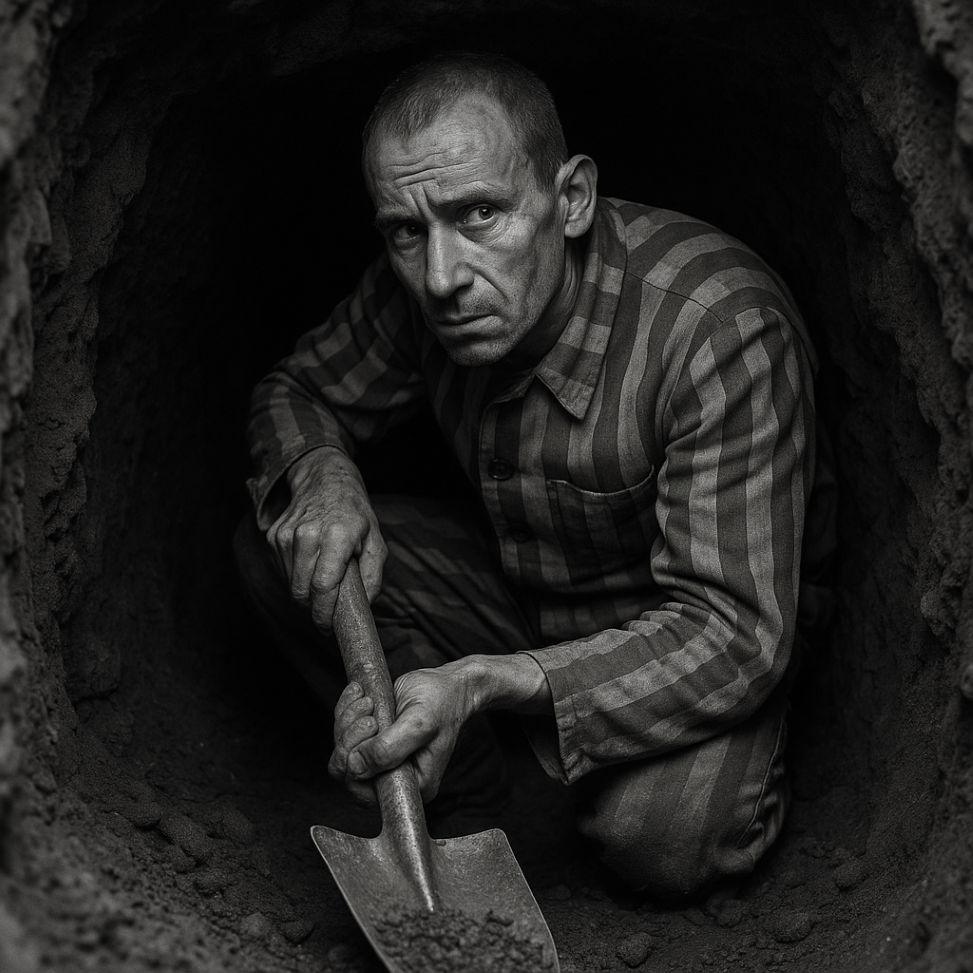 Creusement d'un tunnel d'évasion