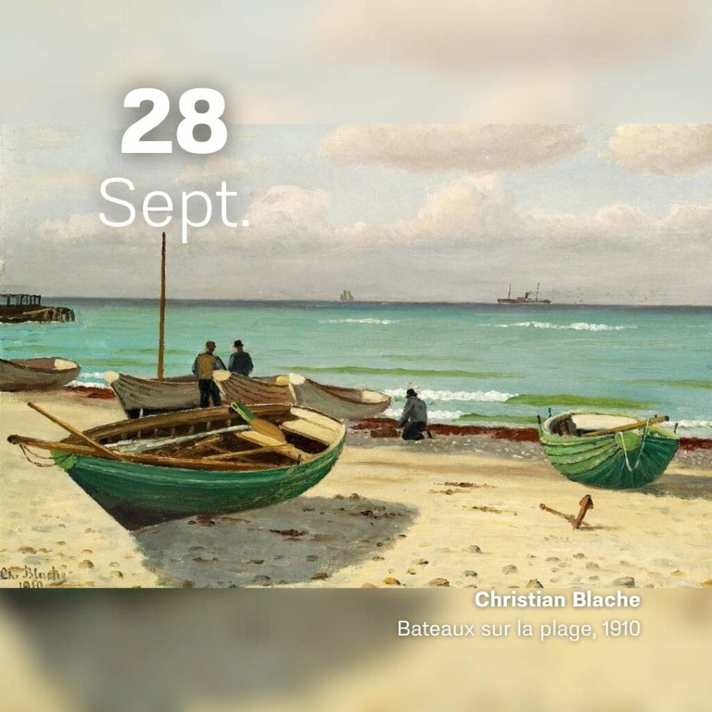 Christian Blache - Bateaux sur la plage 1910