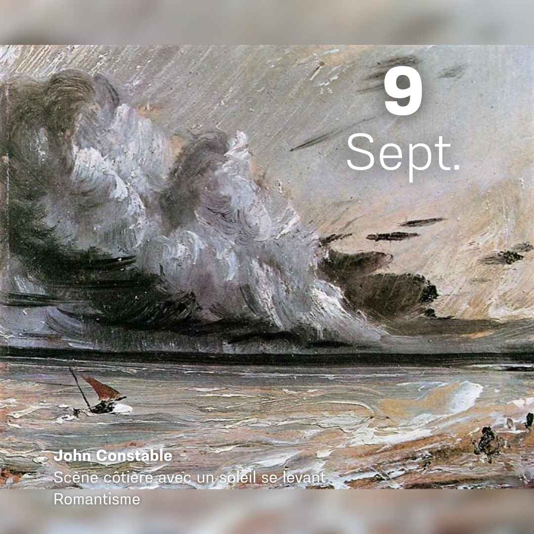 John Constable - Scène côtière avec un soleil se levant