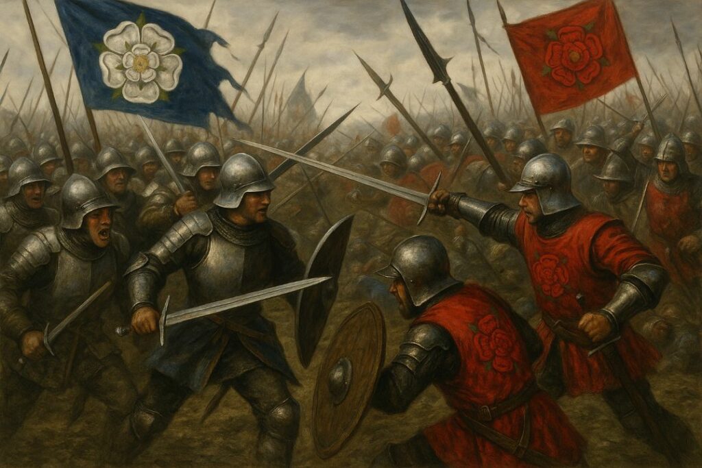 Guerre des Deux-Roses entre York et Lancastre - Image IA