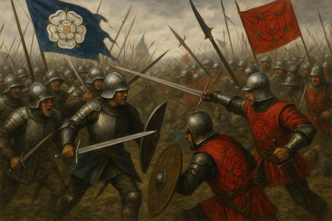 Guerre des Deux-Roses entre York et Lancastre - Image IA