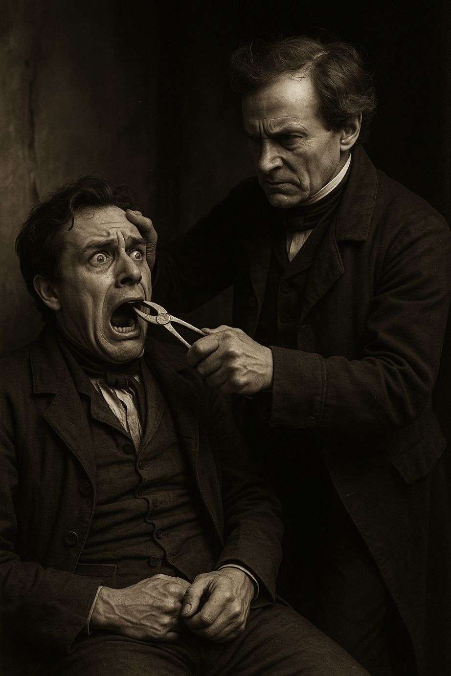 Un dentiste effrayant au XIXème Siècle - Image IA