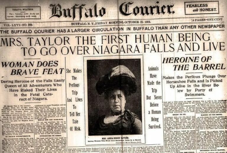 Annie Edson Taylor dans le journal