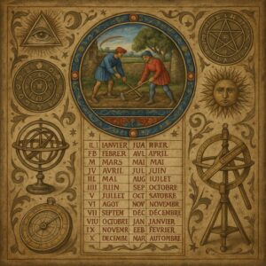 Calendrier ésotérique médiéval - Image IA