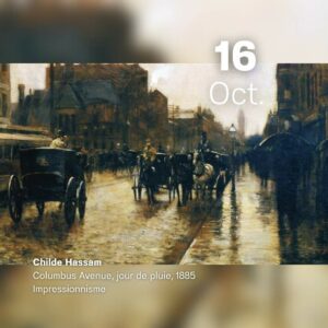 Childe Hassam - Columbus Avenue jour de pluie 1885