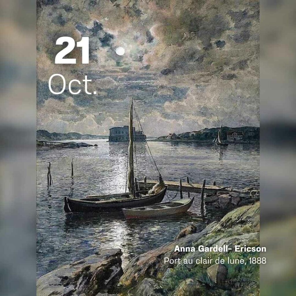 Anna Gardell-Ericson - Port au clair de lune 1888