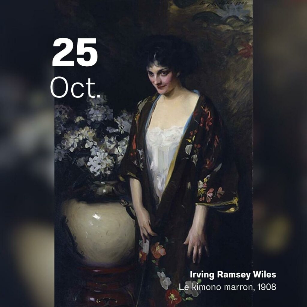 Irving Ramsey Wiles - Le kimono marron 1908