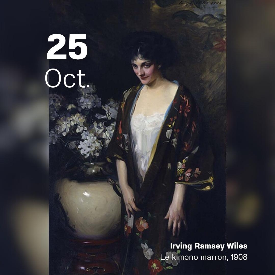 Irving Ramsey Wiles - Le kimono marron 1908