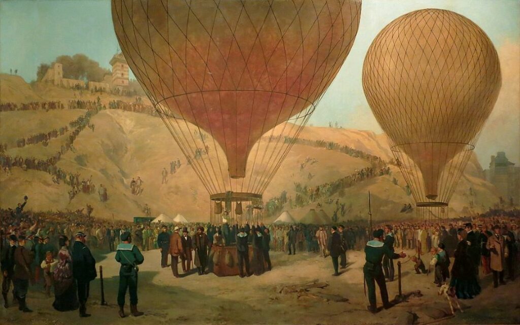 Léon Gambetta quittant Paris en ballon