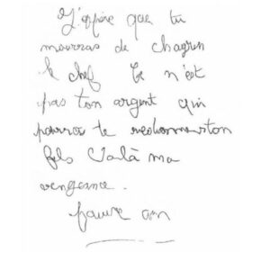 Lettre du corbeau dans l'affaire du petit Grégory