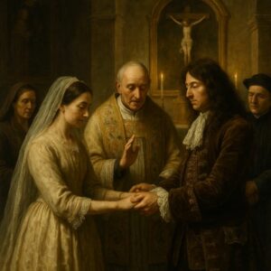 Mariage discret au 17ème siècle - Image IA