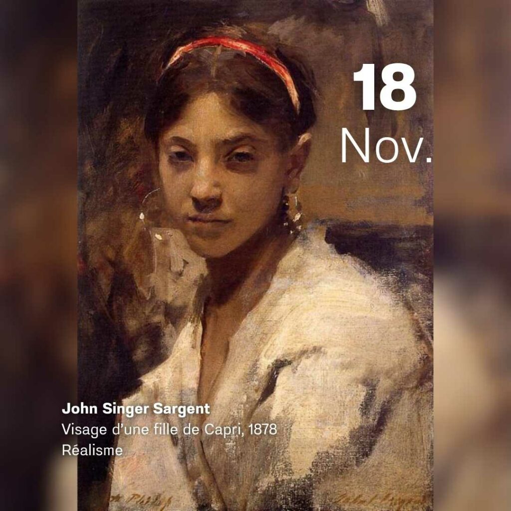 John Singer Sargent - Visage d'une fille de Capri 1878