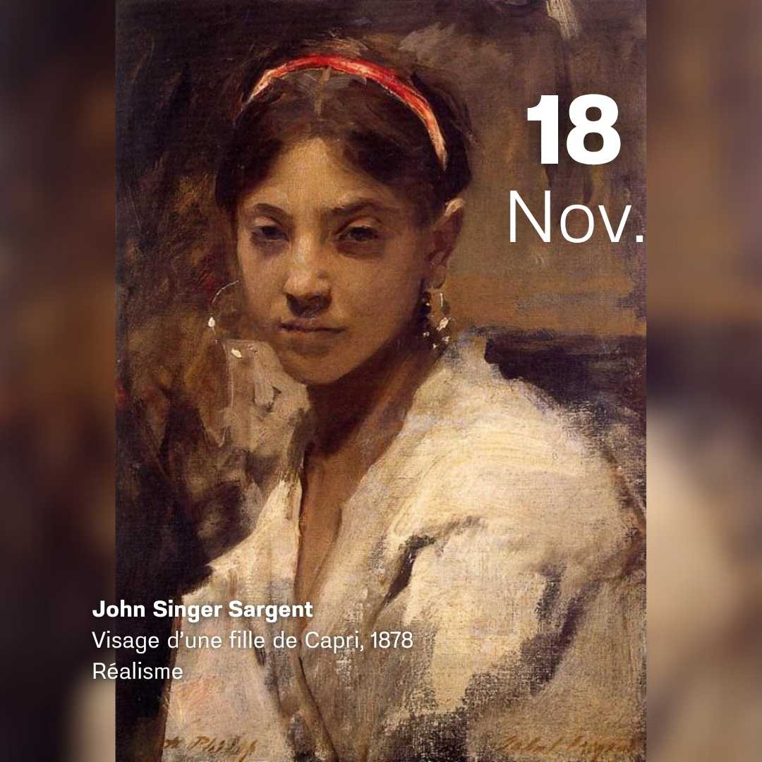 John Singer Sargent - Visage d'une fille de Capri 1878