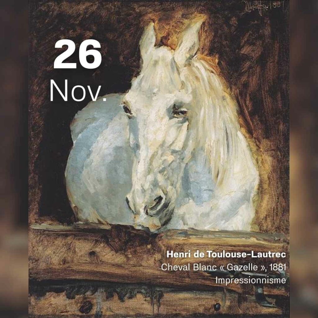 Henri de Toulouse-Lautrec - Cheval blanc Gazelle 1881