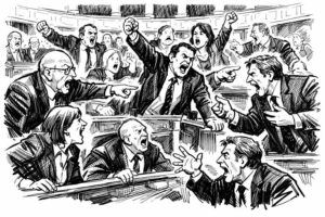 Désordre parlementaire - Image IA