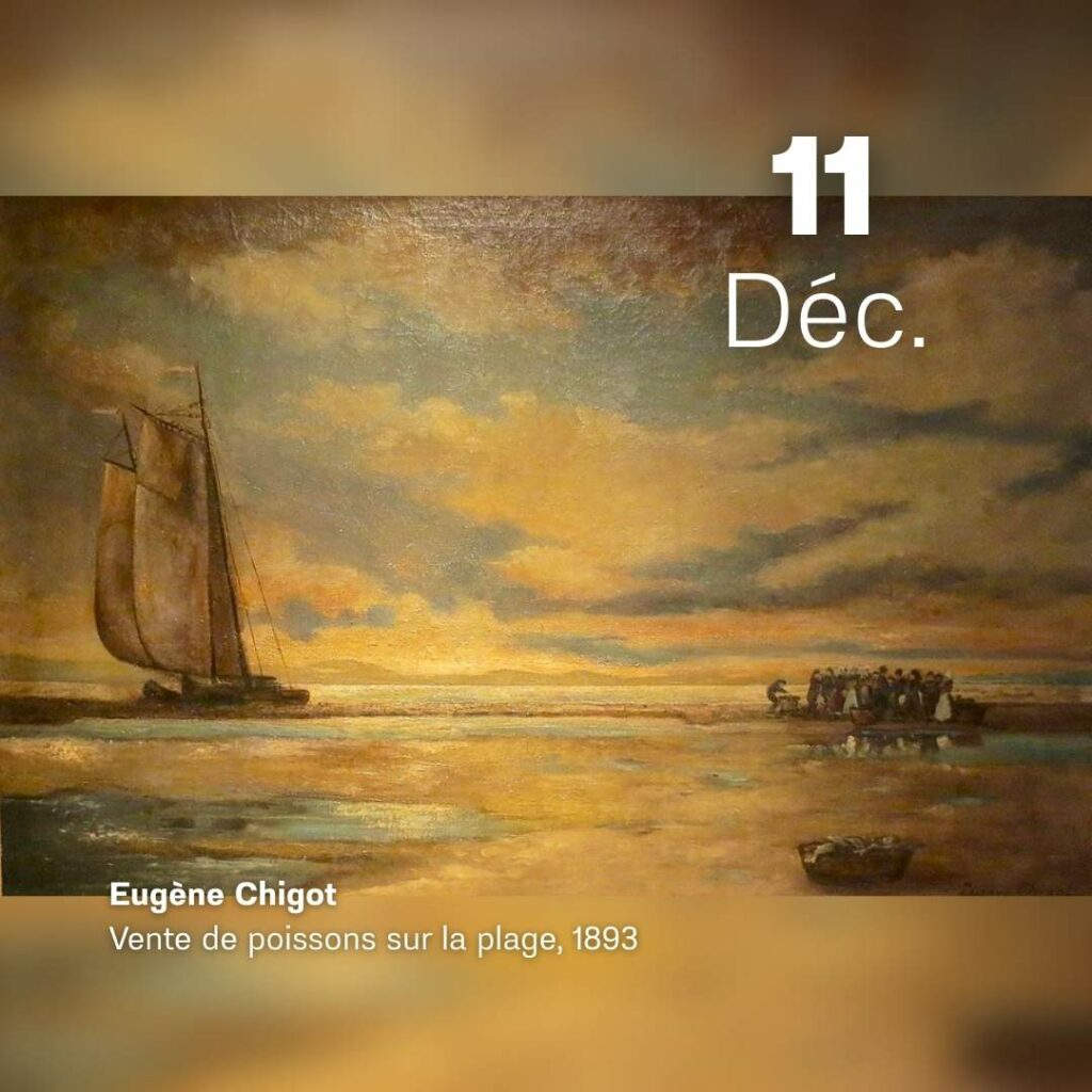 Eugène Chignot - Vente de poissons sur la plage 1893