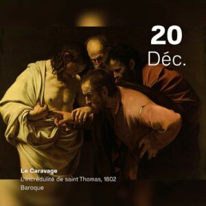 Le Caravage - L'incrédulité de Saint Thomas 1602