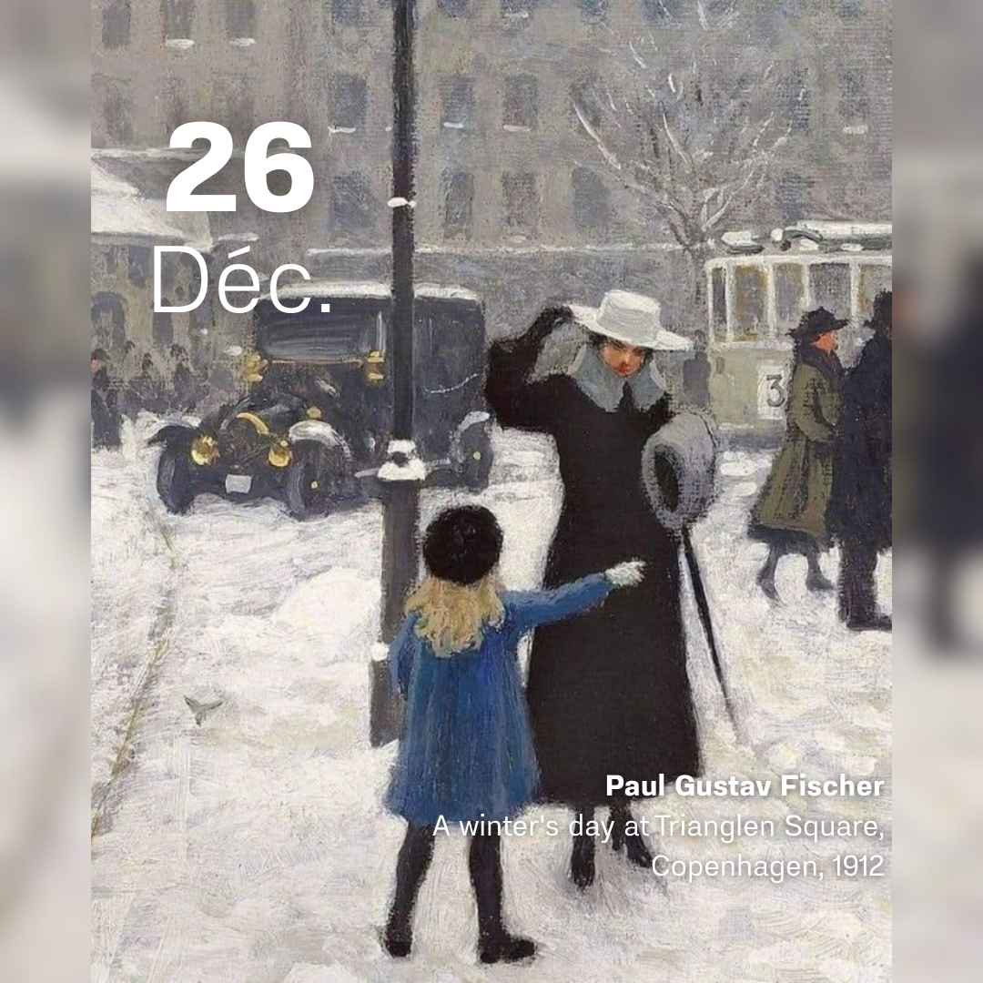 Paul Gustav Fisher - A winter's day at Trianglen Square 1912