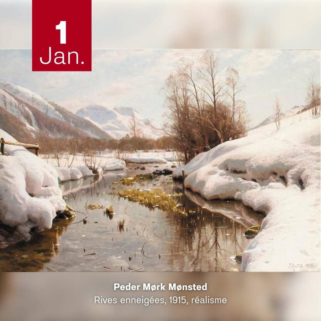 Peder Mork Monsted - Rives enneigées 1915