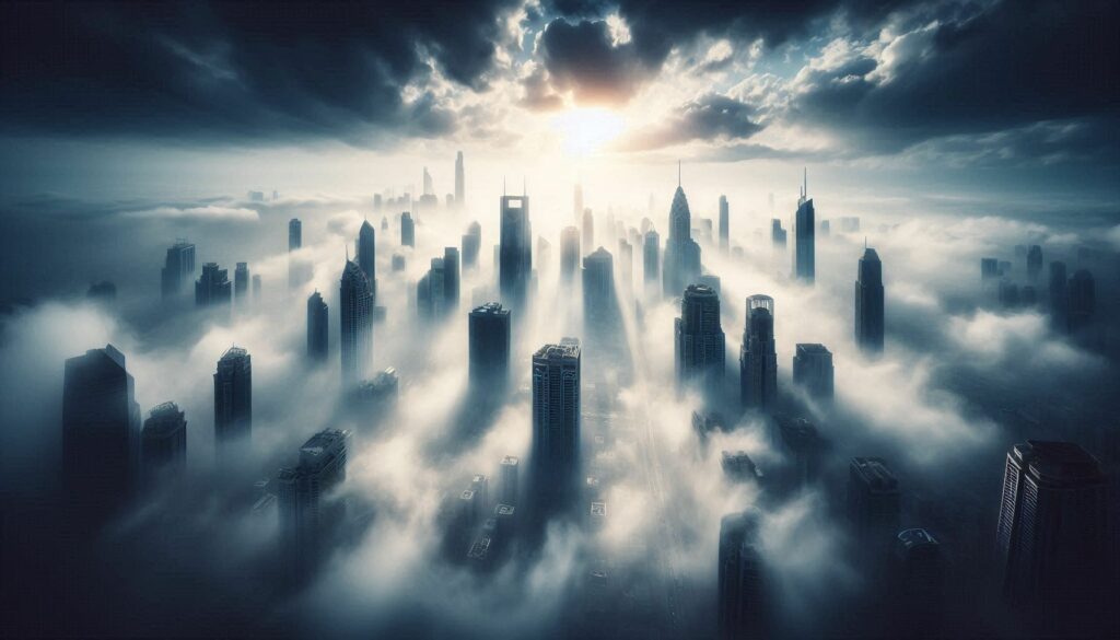 Londres sous le smog - Image IA