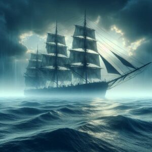 Le navire abandonné Mary Celeste - Image IA