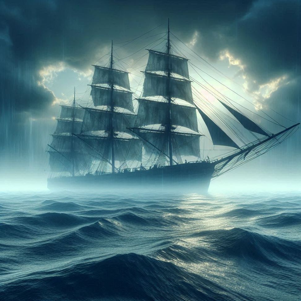 Le navire abandonné Mary Celeste - Image IA