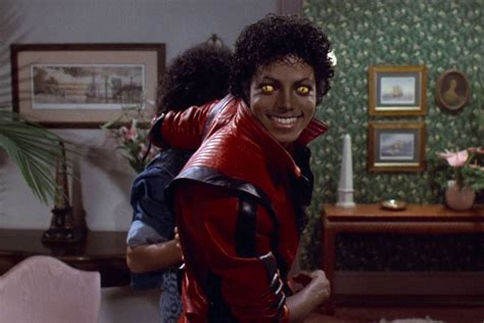 Mickael Jackson et Ola Ray dans Thriller