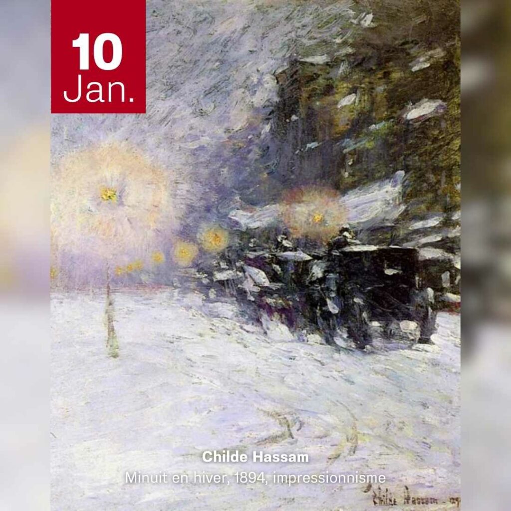 Childe Hassam - Minuit en hiver 1894