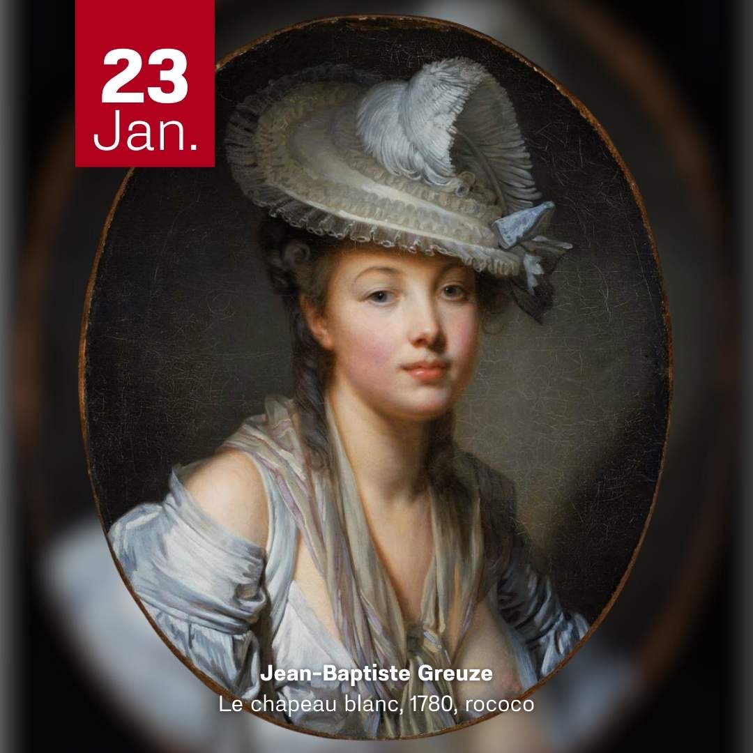 Jean-Baptiste Greuze - Le chapeau blanc 1780