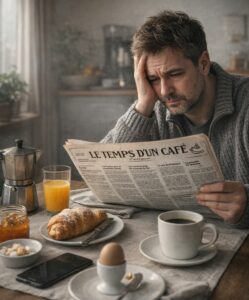 Homme au petit déjeuner le Blue Monday - Image IA