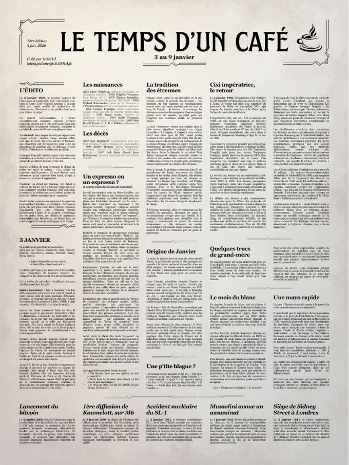 Le temps d'un café - L'hebdo