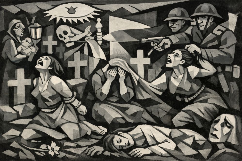 Les Roges des Molinar dans le style Guernica - Image IA